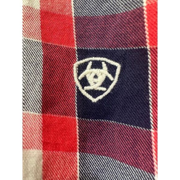 Ariat Plaid Embroidered Cowgirl Western Pearl Snap Long Sleeve Women's SZ Large - Picture 5 of 13